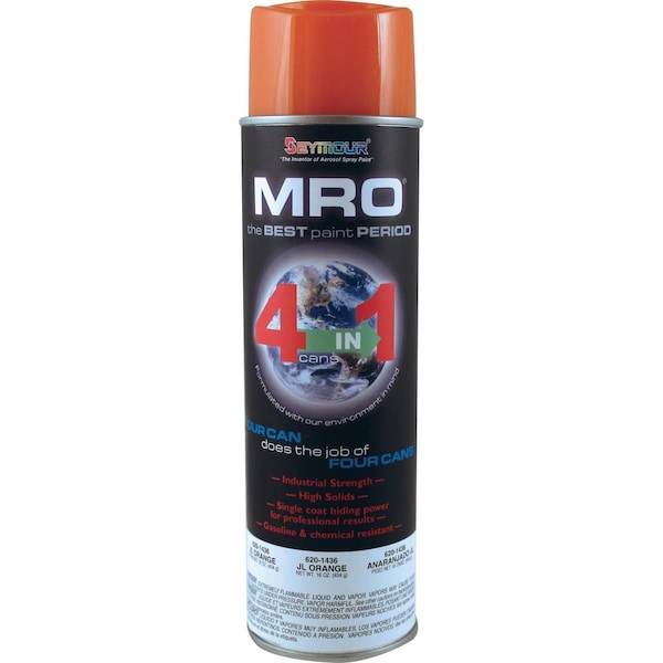 Seymour Of Sycamore 20 oz Industrial Mro High Solids Spray Paint, JL Orange, 6PK SE488797 - main